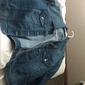 Jean jacket with angel wings